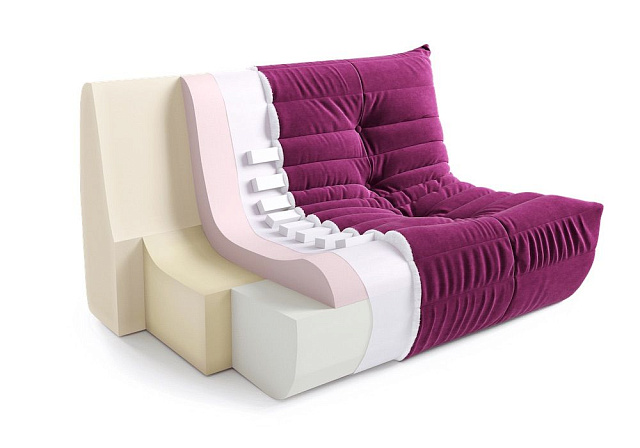 ППУ внутри  бескаркасных диванов Gliver